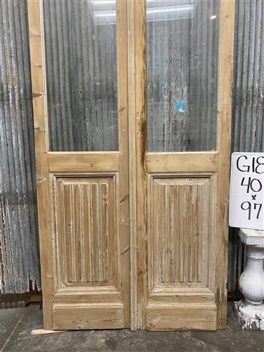 Antique French Double Doors (40x97.75) 1 Pane Glass, European Reclaimed G180