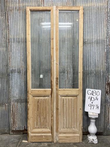 Antique French Double Doors (40x97.75) 1 Pane Glass, European Reclaimed G180