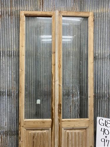 Antique French Double Doors (40x97.75) 1 Pane Glass, European Reclaimed G180