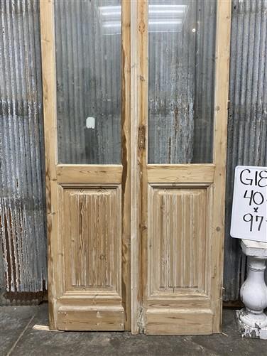 Antique French Double Doors (40x97.75) 1 Pane Glass, European Reclaimed G180