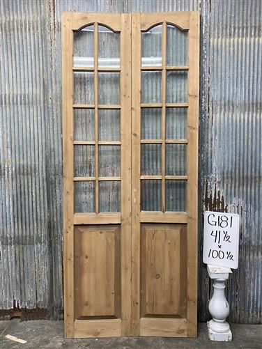Antique French Double Doors (41.5x100.5) 10 Pane Glass, European Reclaimed G181