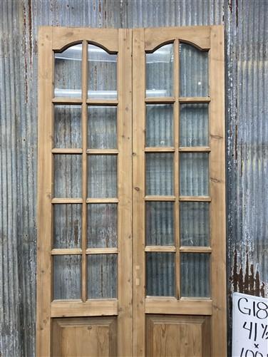 Antique French Double Doors (41.5x100.5) 10 Pane Glass, European Reclaimed G181