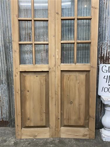 Antique French Double Doors (41.5x100.5) 10 Pane Glass, European Reclaimed G181