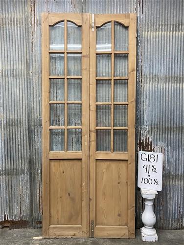Antique French Double Doors (41.5x100.5) 10 Pane Glass, European Reclaimed G181