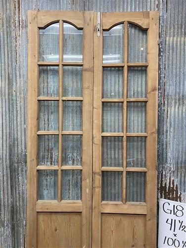 Antique French Double Doors (41.5x100.5) 10 Pane Glass, European Reclaimed G181