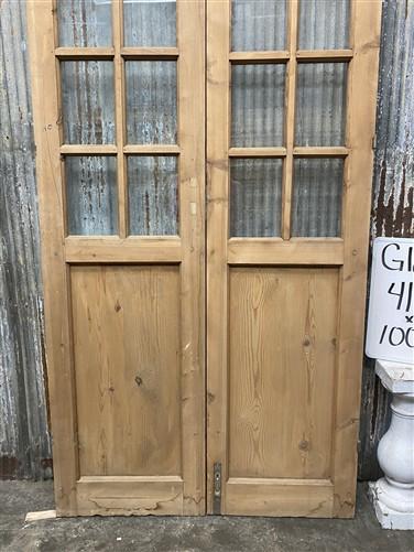Antique French Double Doors (41.5x100.5) 10 Pane Glass, European Reclaimed G181