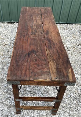 Reclaimed Wood Folding Table (68.5x22.5) Rustic Wood Dining, Kitchen Island B131
