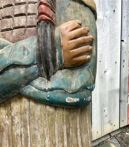 Tall Cigar Store Indian Folk Art, Tobacco Store American Indian Chief Statue A9