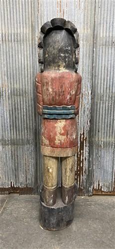 Tall Cigar Store Indian Folk Art, Tobacco Store American Indian Chief Statue A11