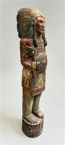 Tall Cigar Store Indian Folk Art, Tobacco Store American Indian Chief Statue A12