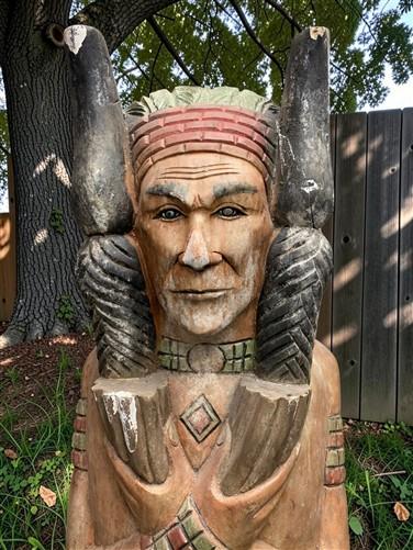Tall Cigar Store Indian Folk Art, Tobacco Store American Indian Chief Statue A10