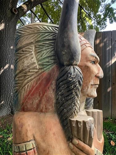 Tall Cigar Store Indian Folk Art, Tobacco Store American Indian Chief Statue A10