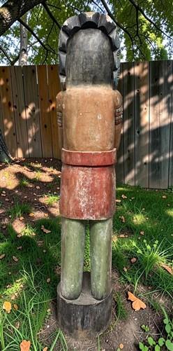 Tall Cigar Store Indian Folk Art, Tobacco Store American Indian Chief Statue A10