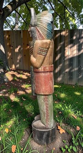 Tall Cigar Store Indian Folk Art, Tobacco Store American Indian Chief Statue A10