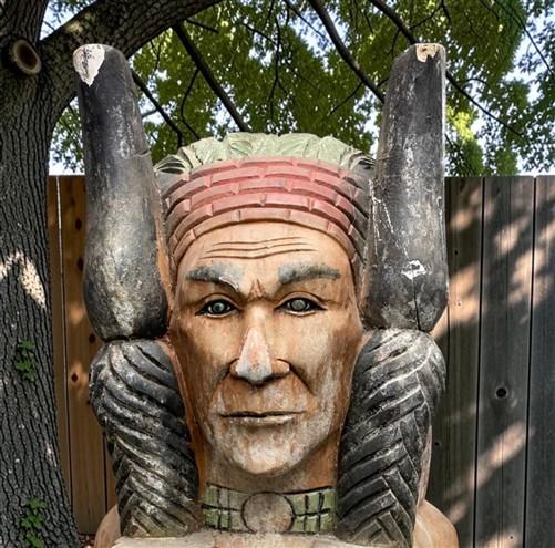 Tall Cigar Store Indian Folk Art, Tobacco Store American Indian Chief Statue A10