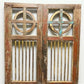 Indian Carved Wood Garden Gates Architectural Salvage Double Pair Vintage A118