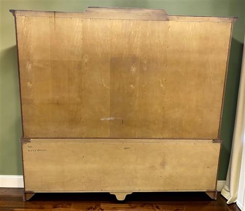Lighted Vintage Display China Cabinet Curio Hutch Glass Shelves Burl Wood Style