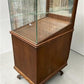 Vintage Oak Glass Store Display Showcase Counter Display Cabinet w/Mirror Back