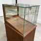 Vintage Oak Glass Store Display Showcase Counter Display Cabinet w/Mirror Back