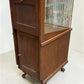 Vintage Oak Glass Store Display Showcase Counter Display Cabinet w/Mirror Back