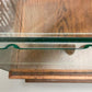 Vintage Oak Glass Store Display Showcase Counter Display Cabinet w/Mirror Back