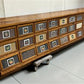 15'9" Bean Seed Counter, Vintage Oak Mercantile Store Display Cabinet Drawers