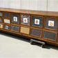 15'9" Bean Seed Counter, Vintage Oak Mercantile Store Display Cabinet Drawers
