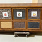 15'9" Bean Seed Counter, Vintage Oak Mercantile Store Display Cabinet Drawers
