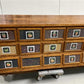 15'9" Bean Seed Counter, Vintage Oak Mercantile Store Display Cabinet Drawers