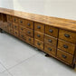 15'9" Bean Seed Counter, Vintage Oak Mercantile Store Display Cabinet Drawers