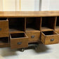 15'9" Bean Seed Counter, Vintage Oak Mercantile Store Display Cabinet Drawers