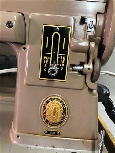 Singer Model 301 Sewing Machine, Vintage Portable Carrying Case w/ Foot Pedal A