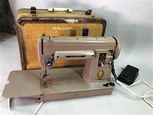 Singer Model 301 Sewing Machine, Vintage Portable Carrying Case w/ Foot Pedal A