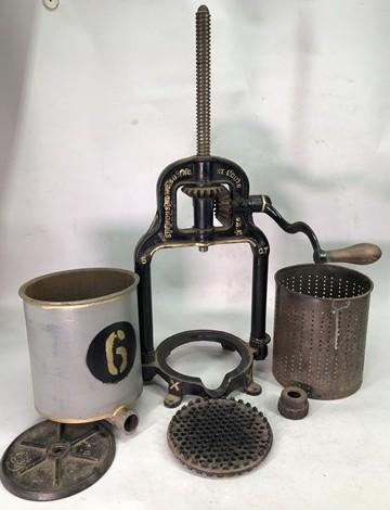 Simmons Howe 6 Qt Lard Press Sausage Stuffer Wine Fruit Cast Iron Vintage F