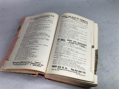 1916 City Directory Rock Island Moline Illinois, Genealogy, Family History, A