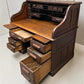 56" Oak Secretary Desk with Pigeonholes and Multi Drawer Interior Vintage Desk