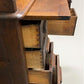 56" Oak Secretary Desk with Pigeonholes and Multi Drawer Interior Vintage Desk