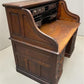 56" Oak Secretary Desk with Pigeonholes and Multi Drawer Interior Vintage Desk
