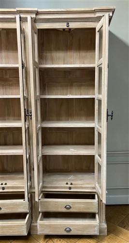 6 Door Natural Bookcase, China Cabinet, Kitchen Cabinet, Display Case, Library