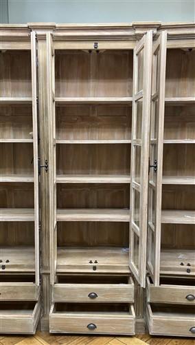 6 Door Natural Bookcase, China Cabinet, Kitchen Cabinet, Display Case, Library