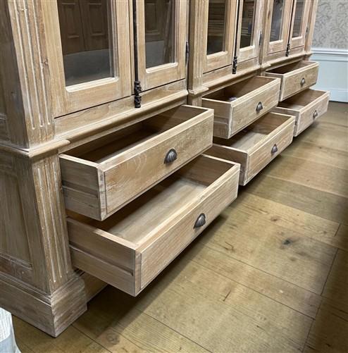 6 Door Natural Bookcase, China Cabinet, Kitchen Cabinet, Display Case, Library