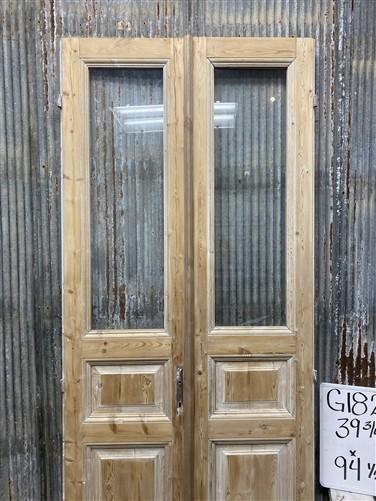 Antique French Double Doors (39.75x94.5) 1 Pane Glass, European Reclaimed G182
