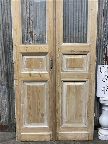 Antique French Double Doors (39.75x94.5) 1 Pane Glass, European Reclaimed G182