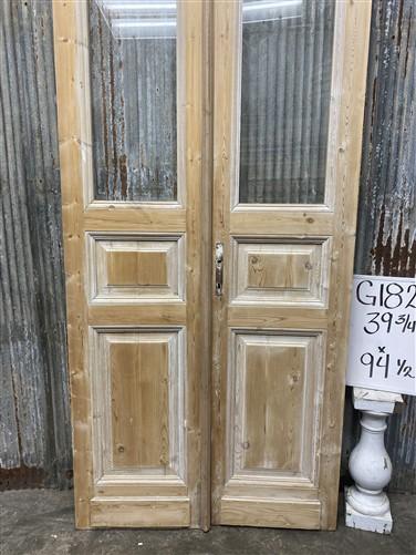 Antique French Double Doors (39.75x94.5) 1 Pane Glass, European Reclaimed G182