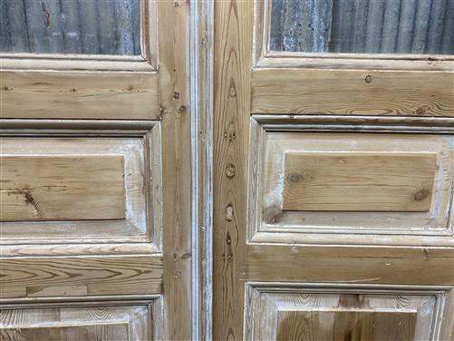 Antique French Double Doors (43.75x101) 1 Pane Glass, European Reclaimed G183