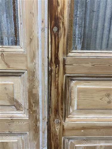 Antique French Double Doors (43.75x101) 1 Pane Glass, European Reclaimed G183