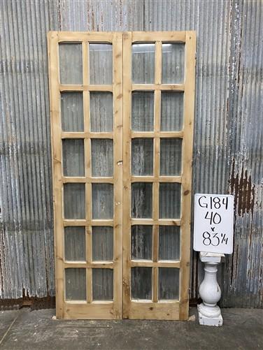 Antique French Double Doors (40x83) 12 Pane Glass, European Reclaimed G184