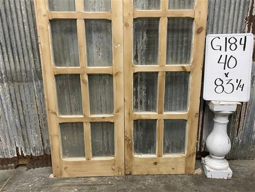 Antique French Double Doors (40x83) 12 Pane Glass, European Reclaimed G184