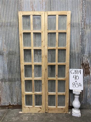 Antique French Double Doors (40x83) 12 Pane Glass, European Reclaimed G184