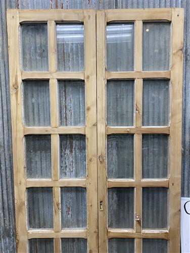 Antique French Double Doors (40x83) 12 Pane Glass, European Reclaimed G184